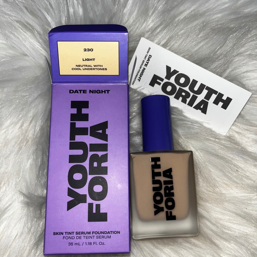 Youthforia Date Night Skin‎ Tint Serum Foundation 230 Light Neutral Cool 1.18oz